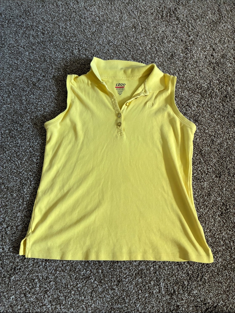 Izod Yellow Sleeveless Polo Tank Top
